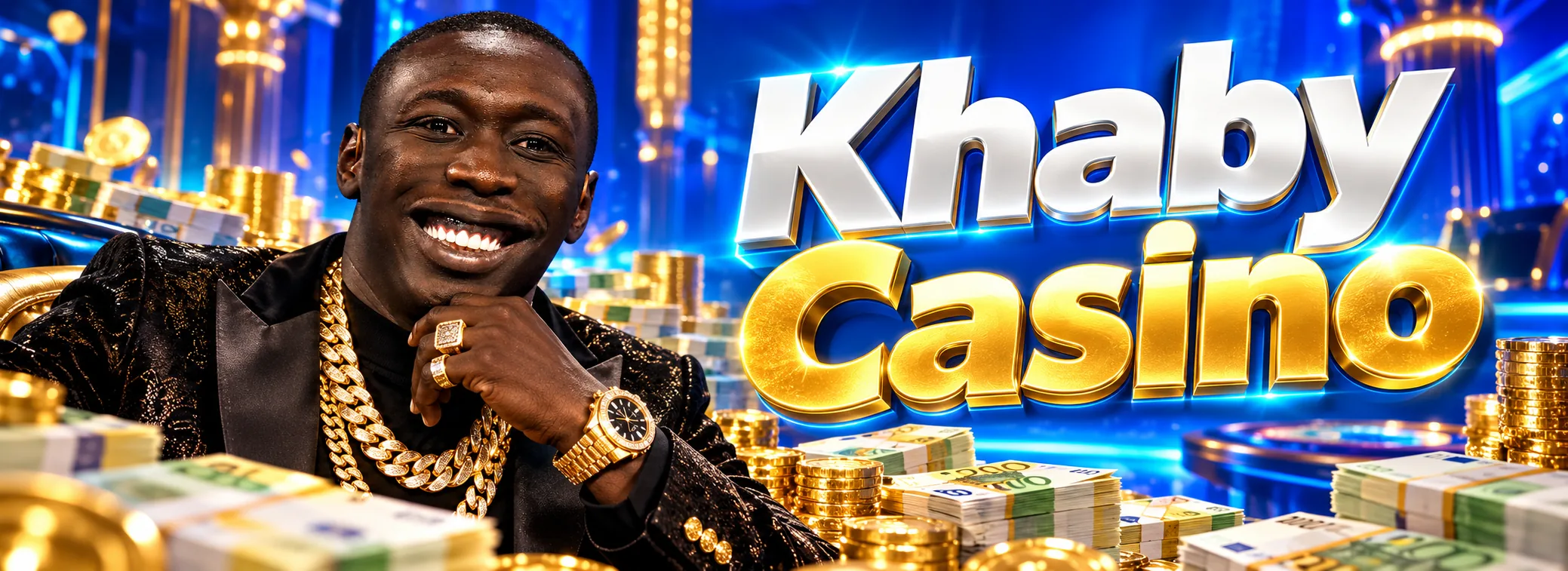 Khaby Casino welcome offer banner showing 10 mBTC match and 150 free spins